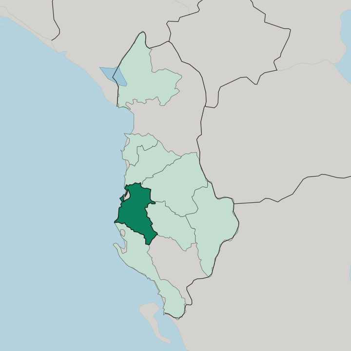 Map showing Qarku i Fierit — In Albania