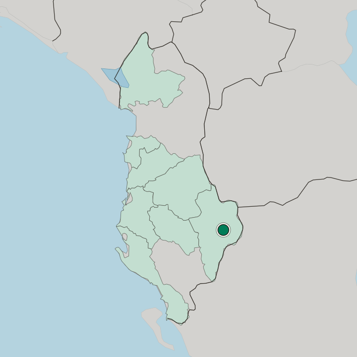 Map showing Korçë — In Albania