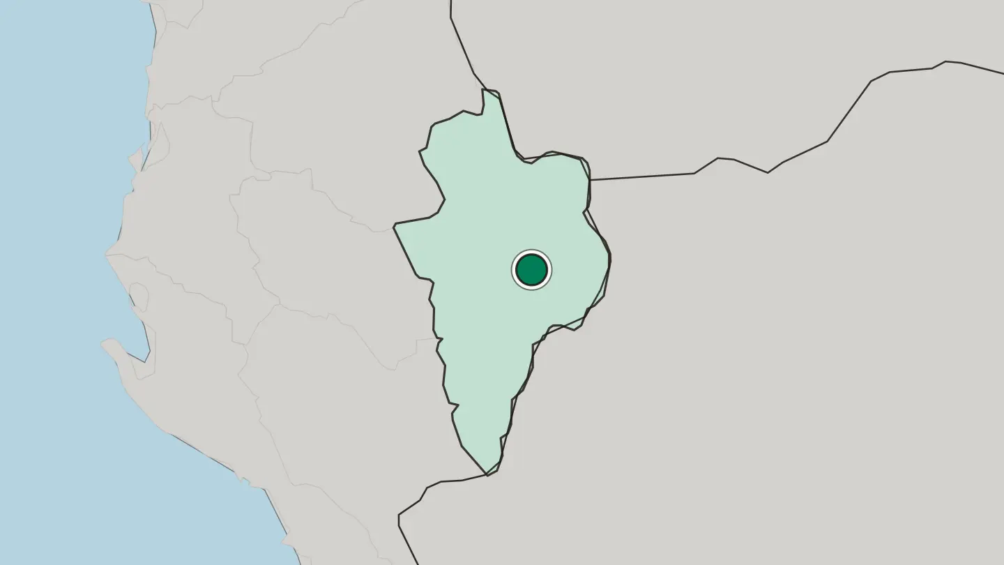 Map of Korçë in Albania