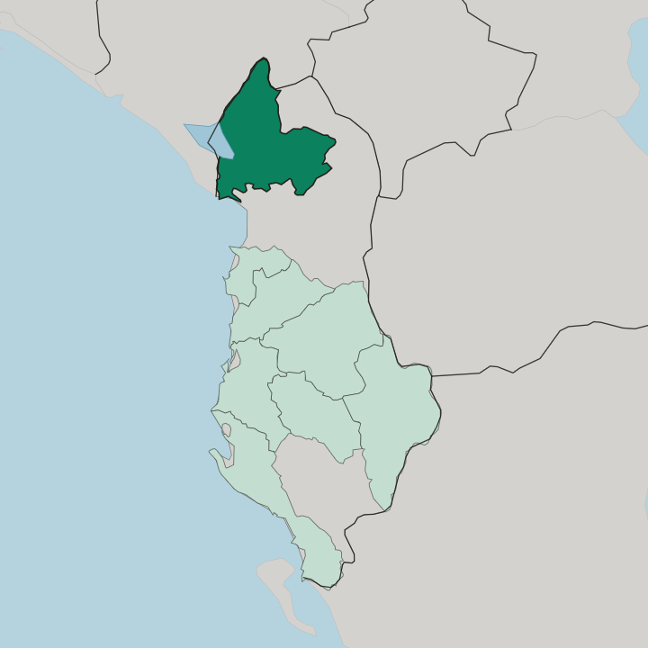 Map showing Qarku i Shkodrës — In Albania