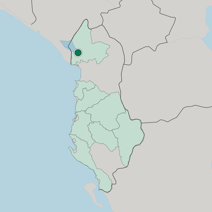 Map showing Shkodër — In Albania