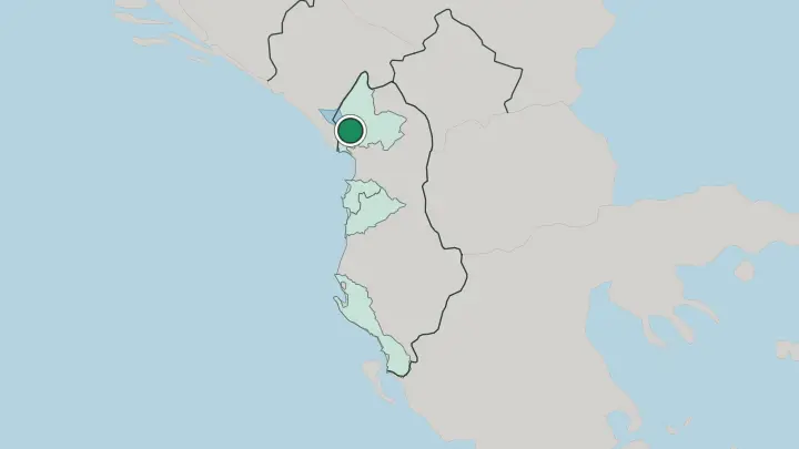 Map of Shkodër in Albania