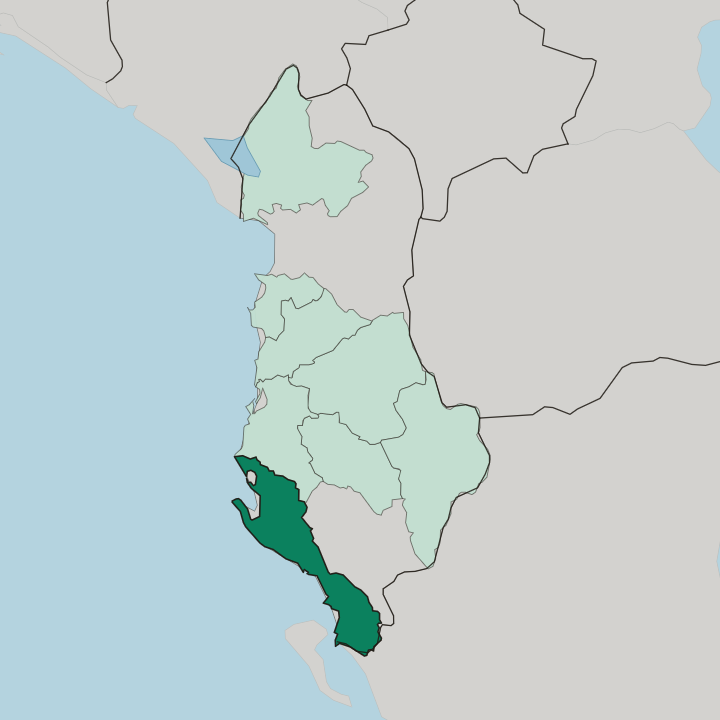Map showing Qarku i Vlorës — In Albania