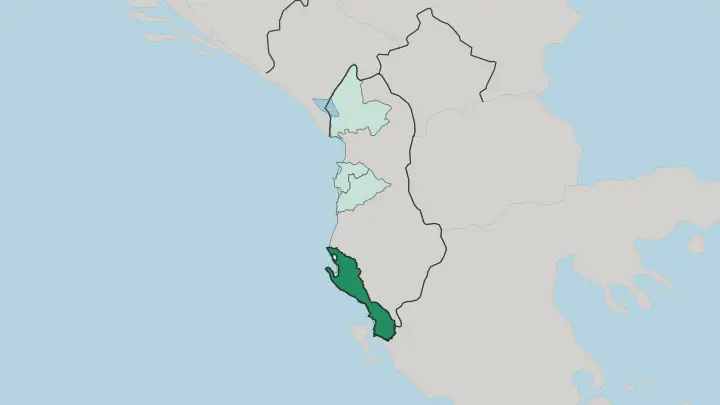 Map of Qarku i Vlorës in Albania