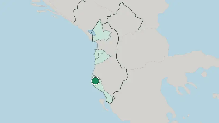 Map of Vlorë in Albania