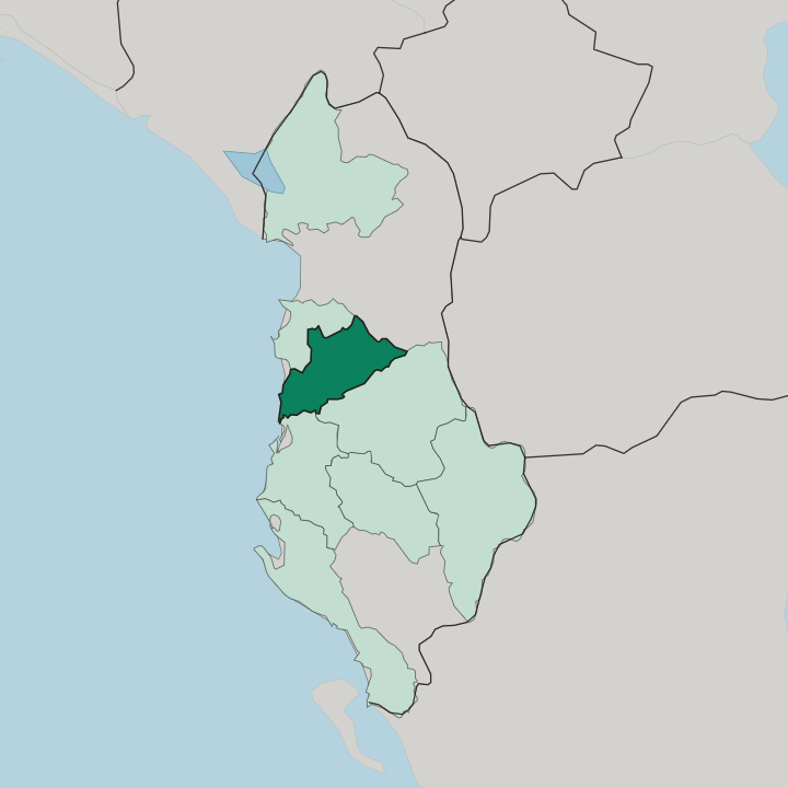 Map showing Tirana — In Albania