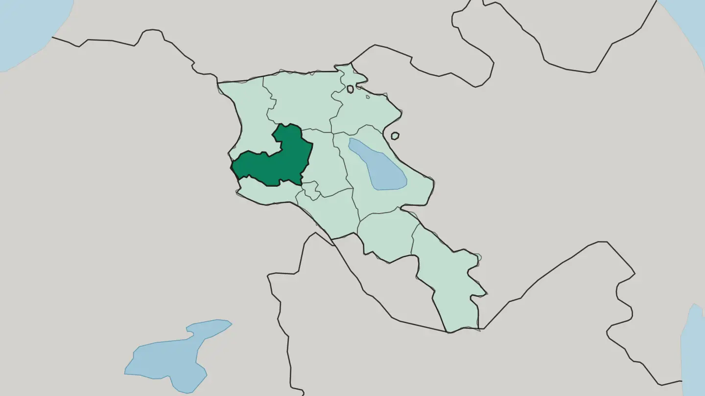 Map of Aragatsotn in Armenia