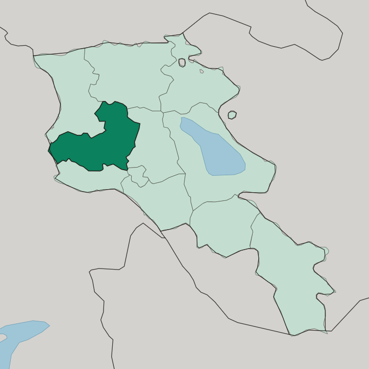 Map showing Aragatsotn — In Armenia