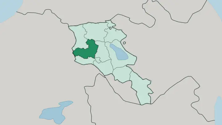 Map of Aragatsotn in Armenia