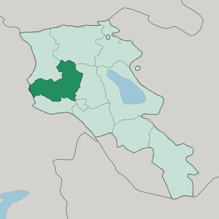 Map showing Aragatsotn — In Armenia