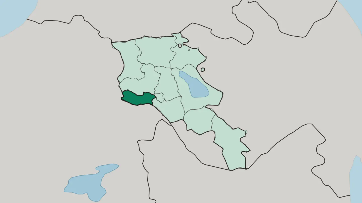 Map of Armavir in Armenia
