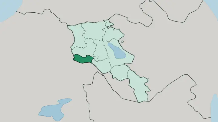 Map of Armavir in Armenia