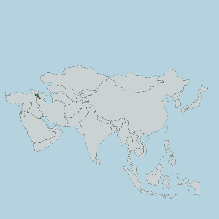 Map showing Armenia — In Asia