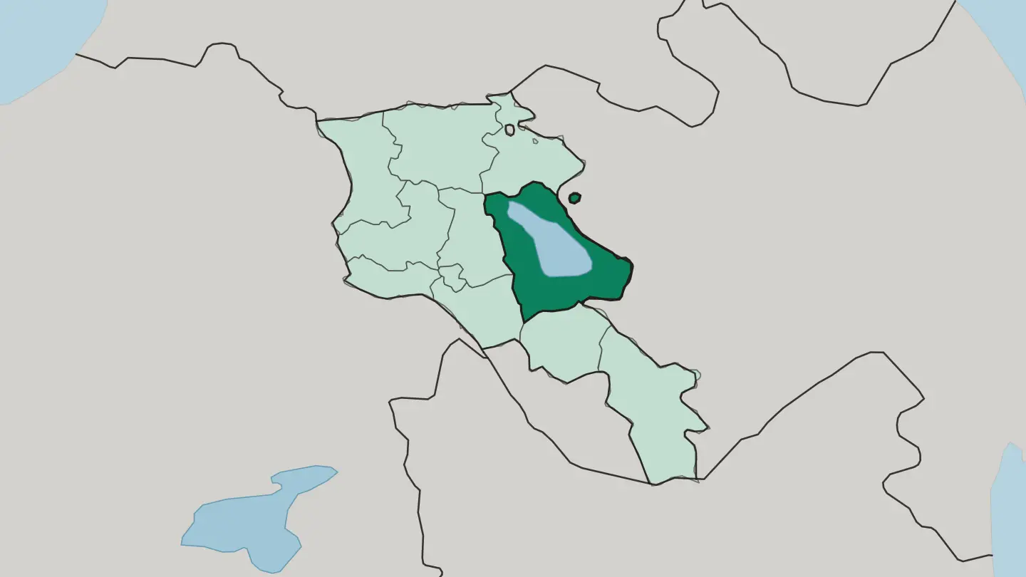 Map of Gegharkunik in Armenia