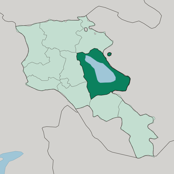 Map showing Gegharkunik — In Armenia