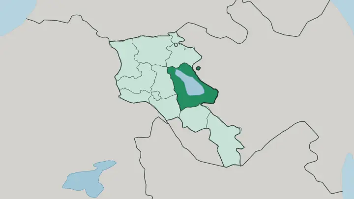 Map of Gegharkunik in Armenia