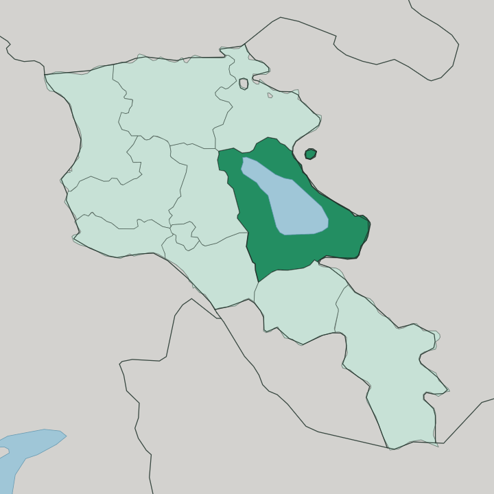 Map showing Gegharkunik — In Armenia