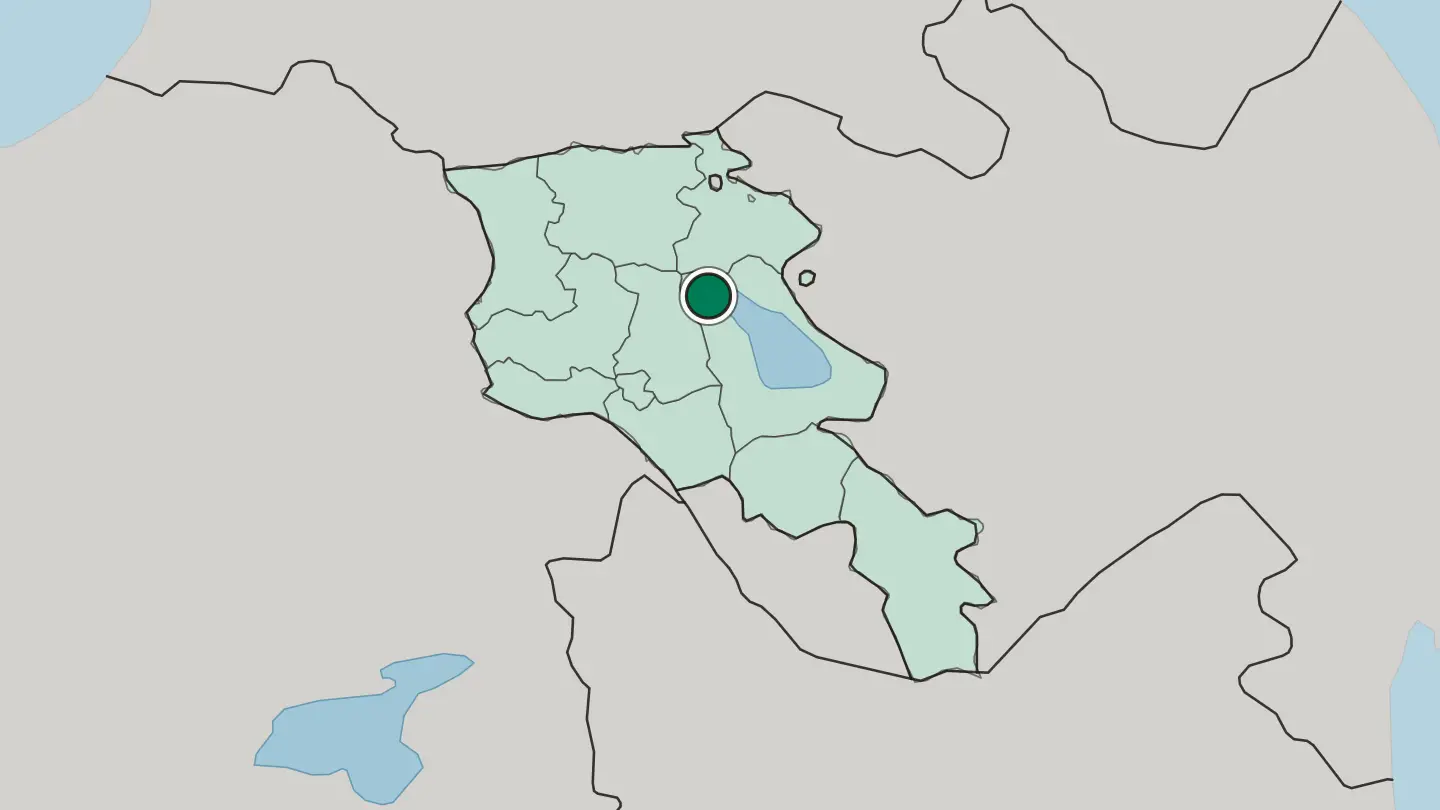 Map of Sevan in Armenia