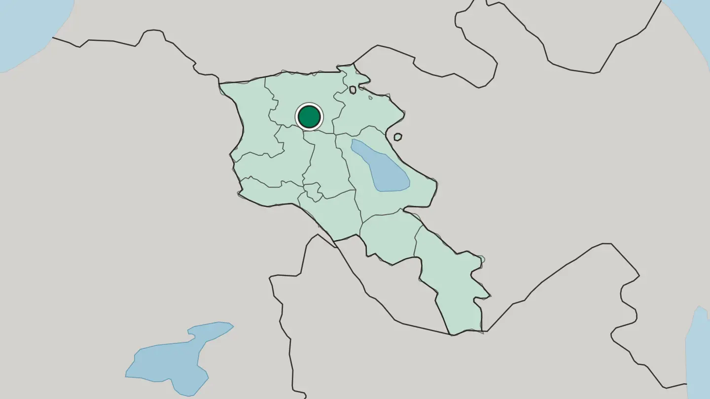 Map of Vanadzor in Armenia