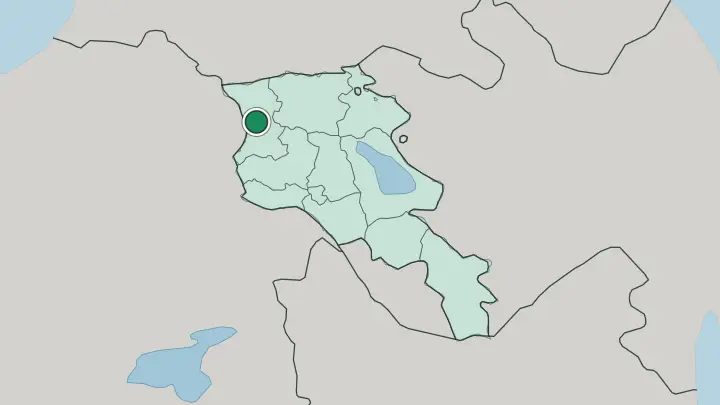 Map of Gyumri in Armenia