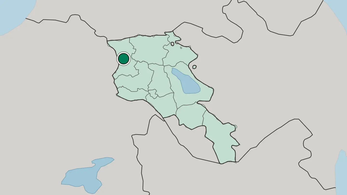Map of Gyumri in Armenia