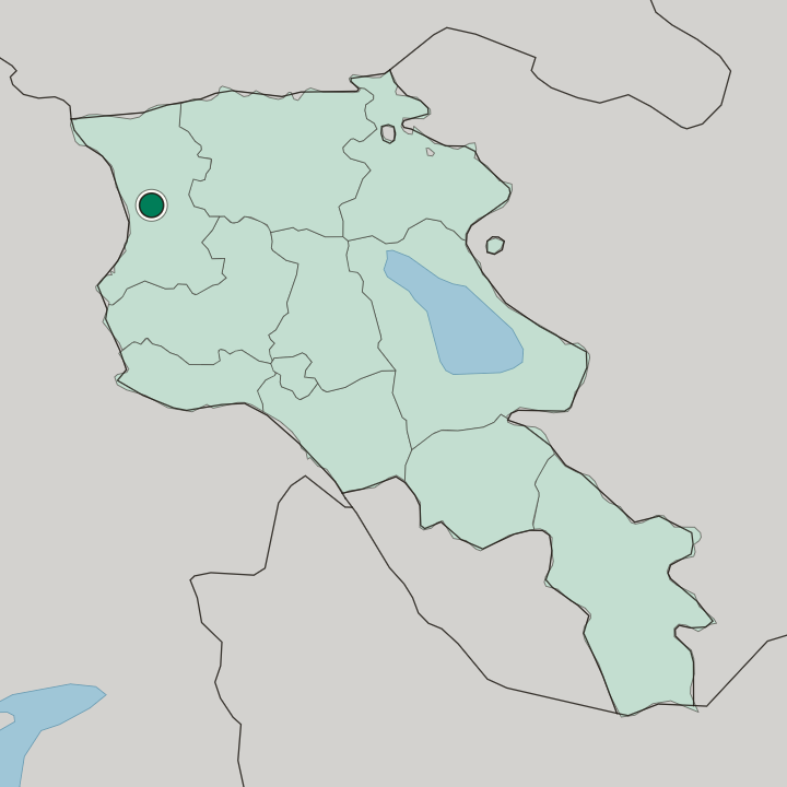 Map showing Gyumri — In Armenia