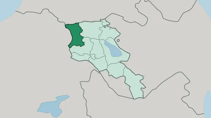 Map of Shirak in Armenia