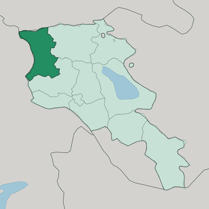 Map showing Shirak — In Armenia