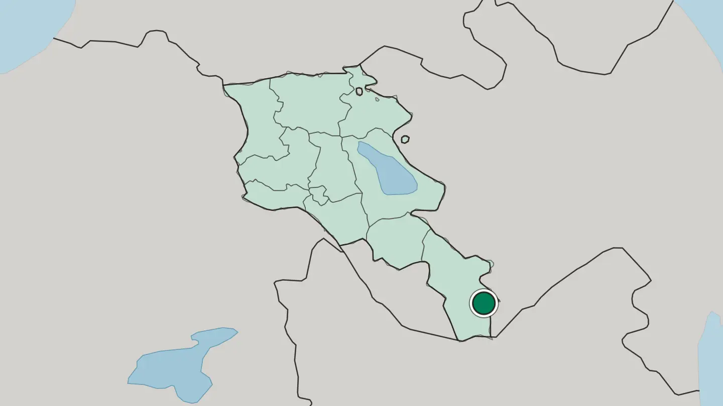 Map of Kapan in Armenia