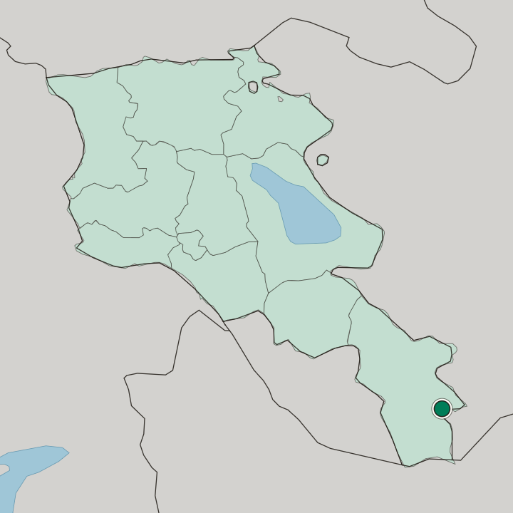 Map showing Kapan — In Armenia