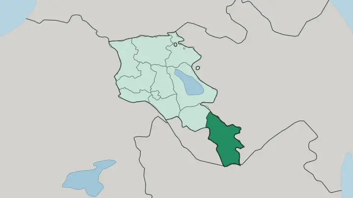 Map of Syunik in Armenia