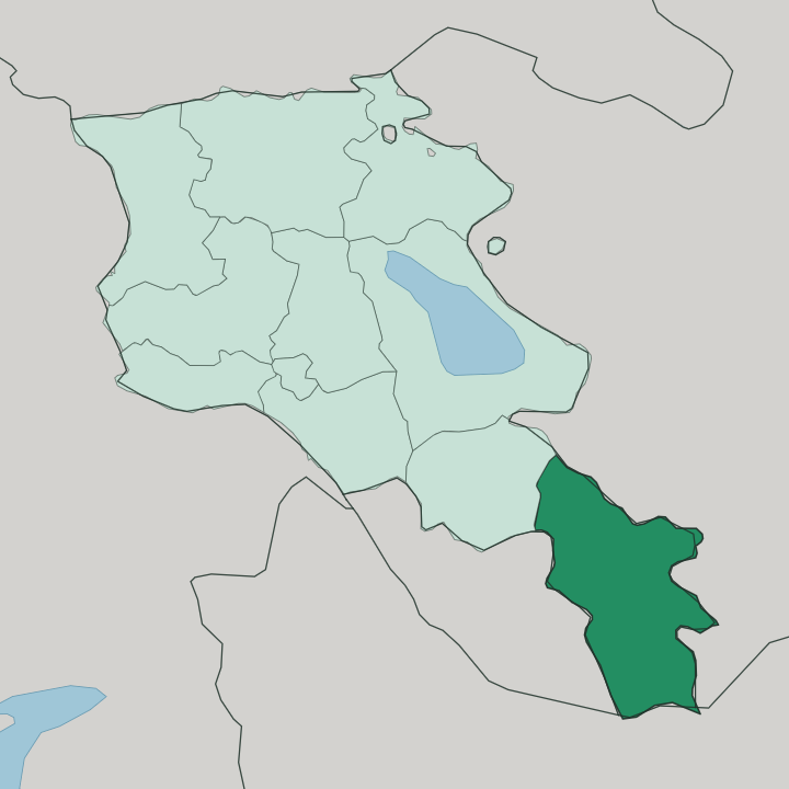 Map showing Syunik — In Armenia