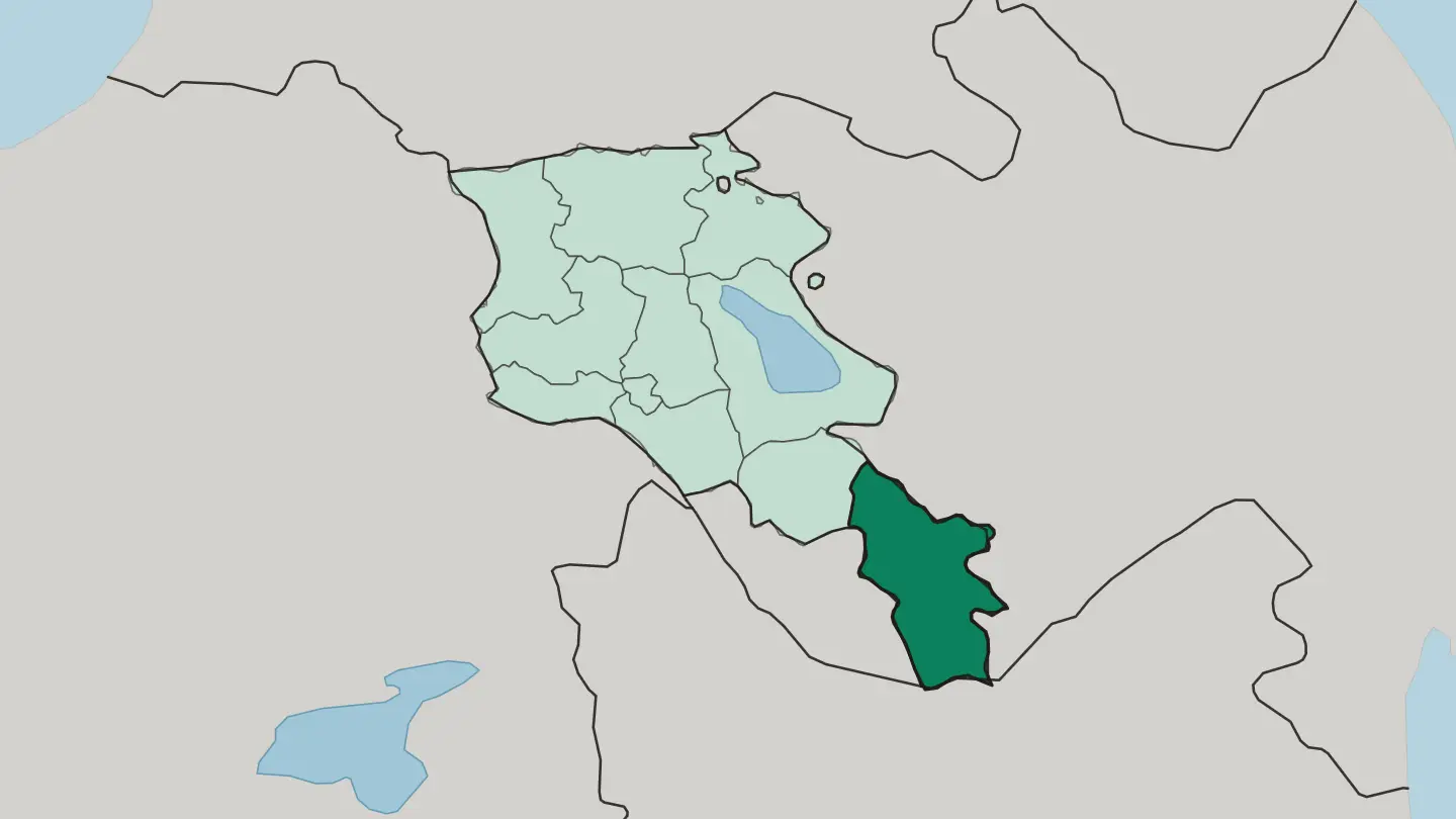 Map of Syunik in Armenia