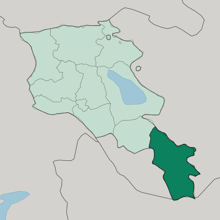 Map showing Syunik — In Armenia
