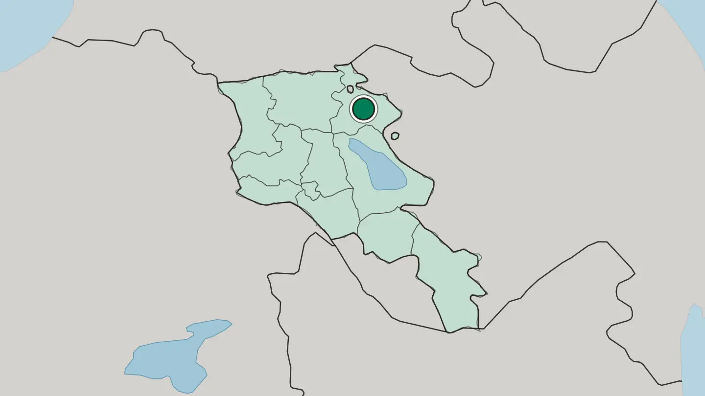 Map of Ijevan in Armenia
