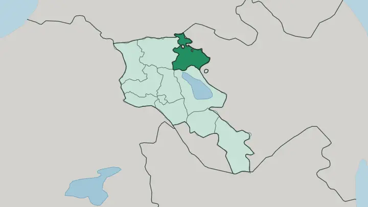 Map of Tavush in Armenia