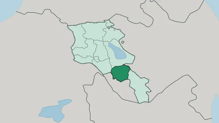 Map of Vayots Dzor in Armenia