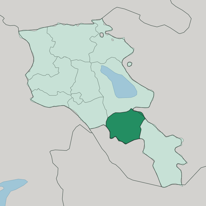 Map showing Vayots Dzor — In Armenia
