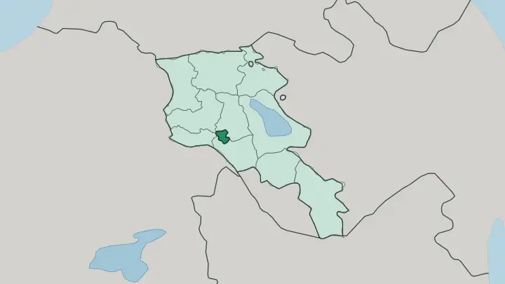 Map of Yerevan in Armenia