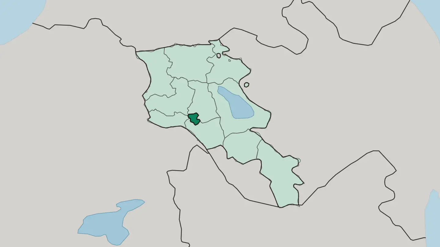 Map of Yerevan in Armenia