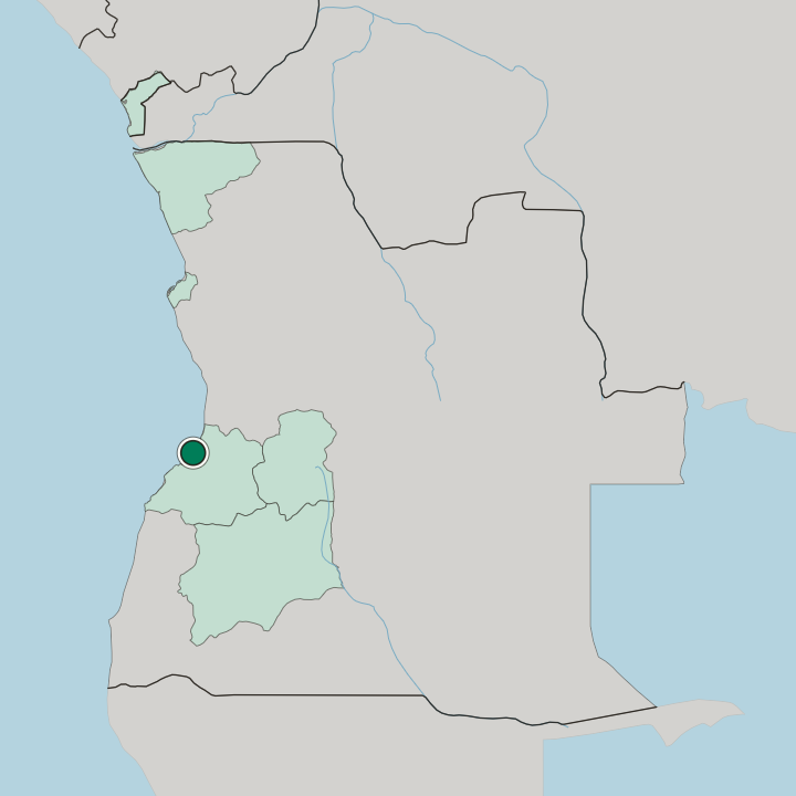 Map showing Lobito — In Angola