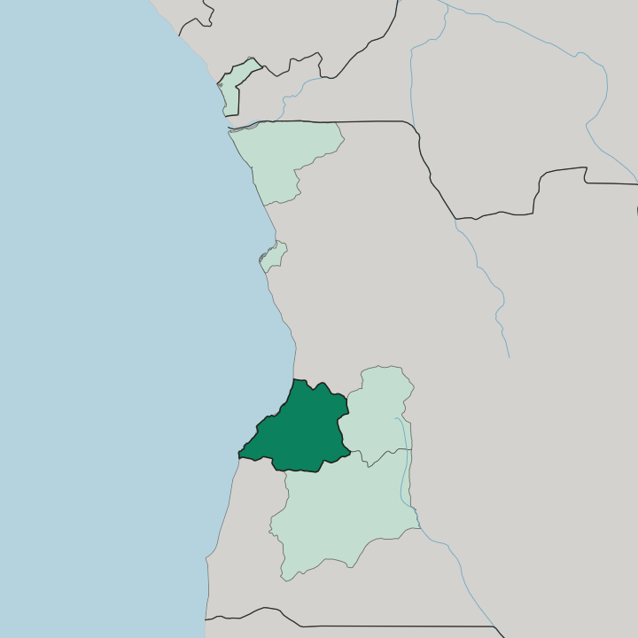 Map showing Benguela — In Angola