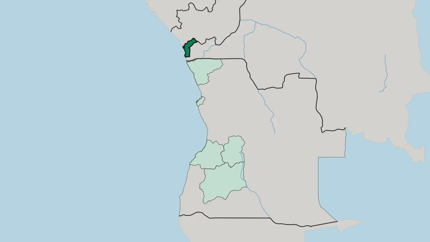 Map of Cabinda in Angola