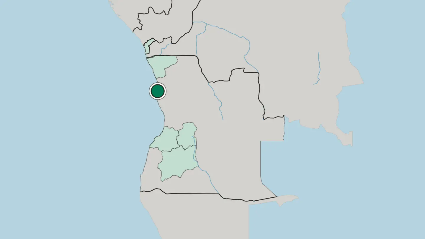 Map of Luanda in Angola