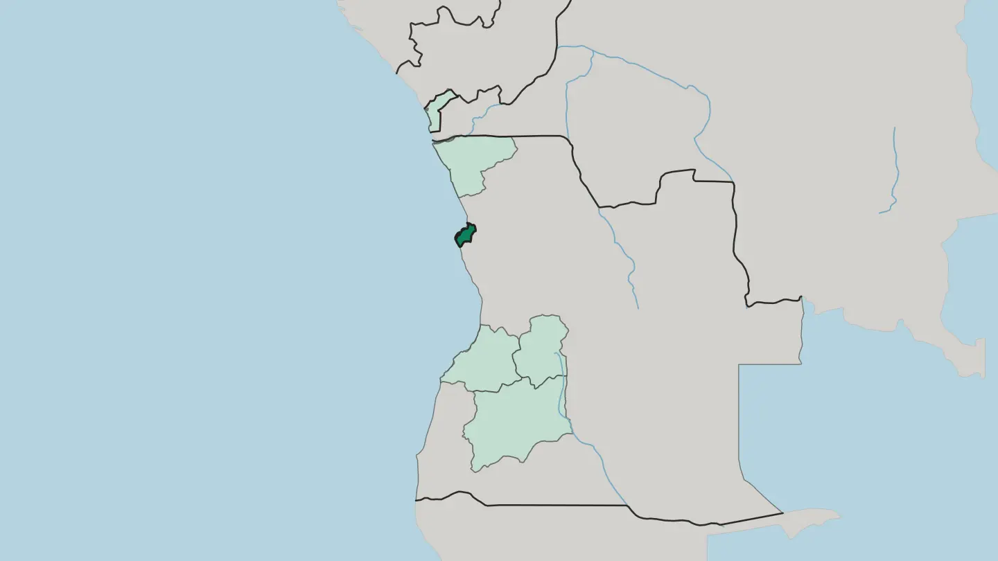 Map of Luanda Province in Angola