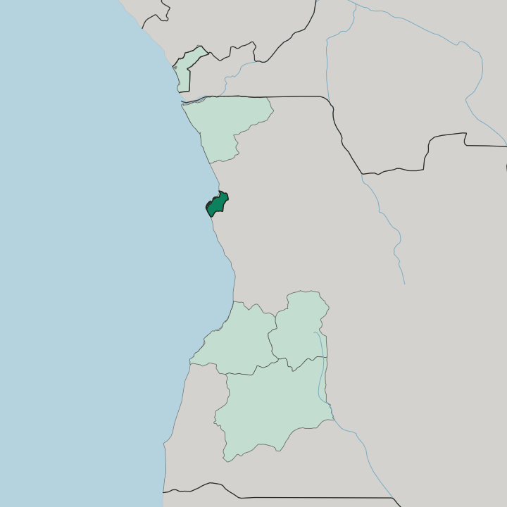 Map showing Luanda Province — In Angola