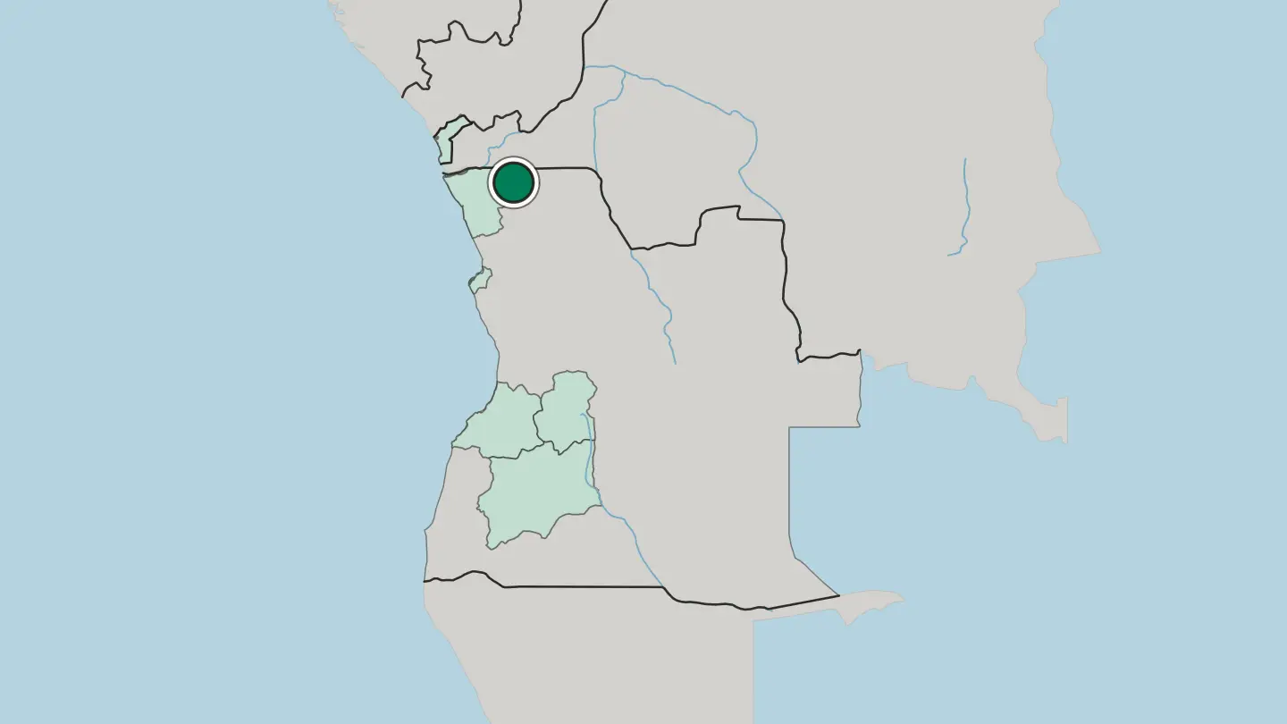 Map of Mbanza Kongo in Angola