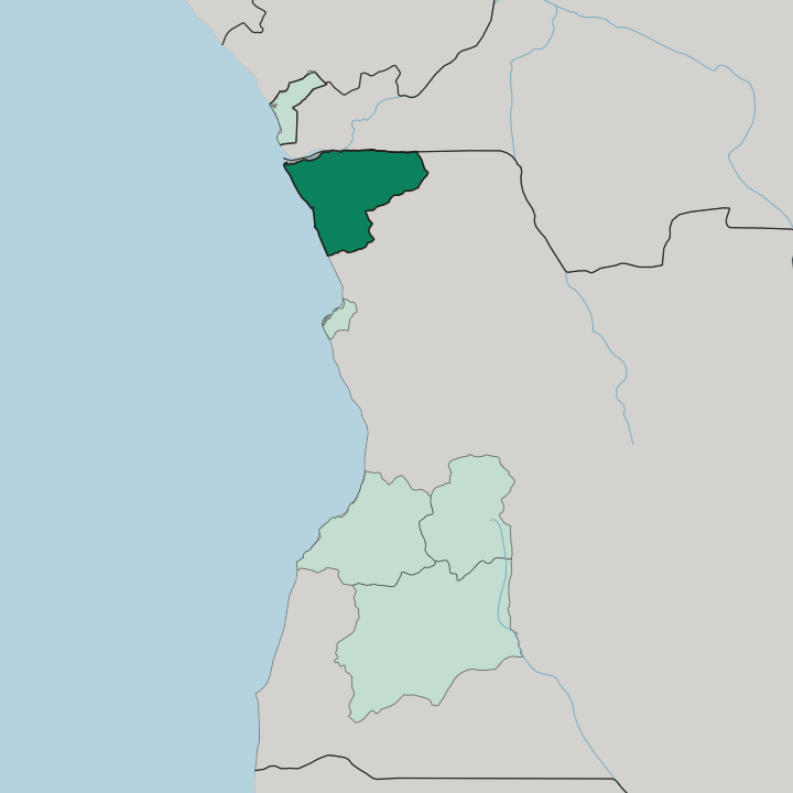 Map showing Zaire — In Angola