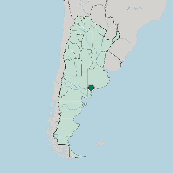 Map showing Bahía Blanca — In Argentina