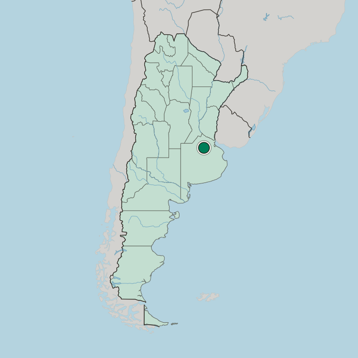 Map showing Chivilcoy — In Argentina